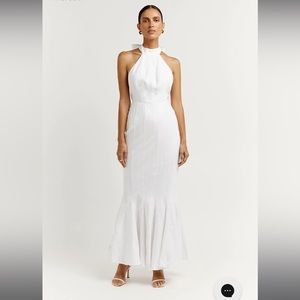 NWT Diish White Linen Halter Dress